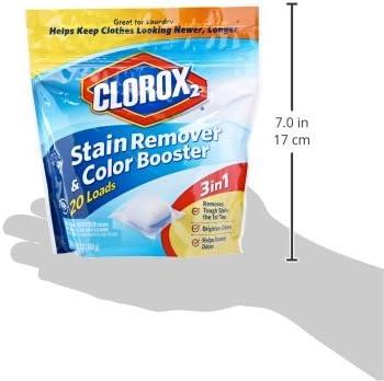 imageClorox 2 for Colors Clorox Laundry Additive Stain Remover Odor Eliminator and Color Brightener Additive Pods with Clean Linen Scent 20 Count  Package May Vary20 Count Pack of 1
