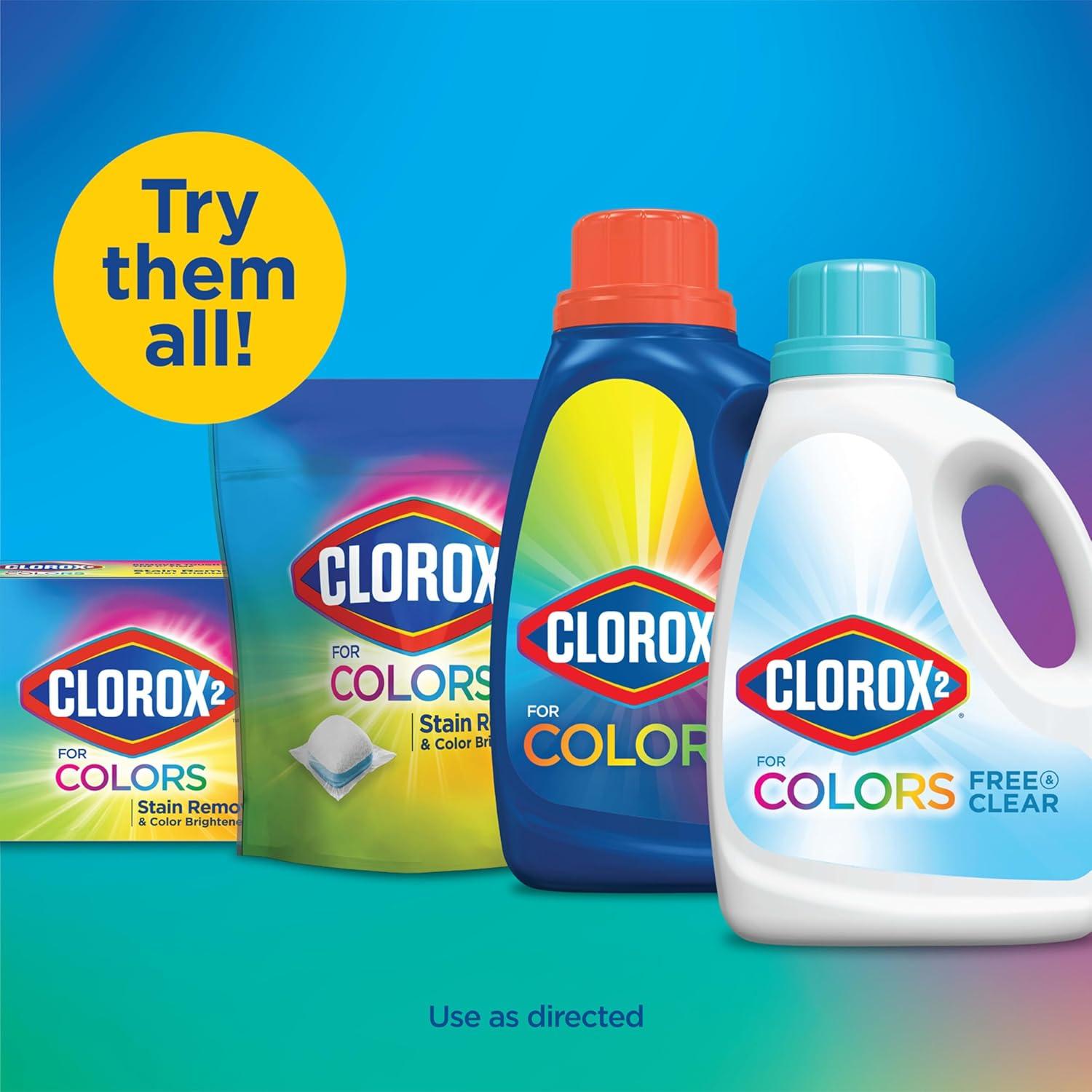 imageClorox 2 for Colors Clorox Laundry Additive Stain Remover Odor Eliminator and Color Brightener Additive Pods with Clean Linen Scent 20 Count  Package May Vary20 Count Pack of 1