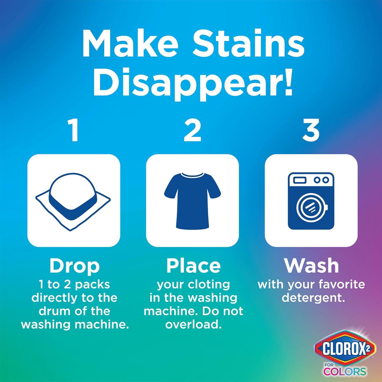 imageClorox 2 for Colors Clorox Laundry Additive Stain Remover Odor Eliminator and Color Brightener Additive Pods with Clean Linen Scent 20 Count  Package May Vary20 Count Pack of 1