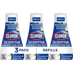 imageClorox Scentiva Disinfecting Mist Coconut and Waterlily Refill 16 Fluid Ounces Each Pack of 3
