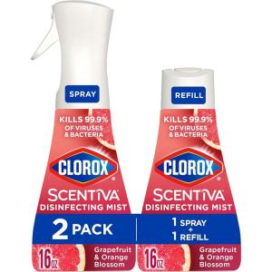 imageClorox Scentiva Disinfecting Mist Grapefruit and Orange Blossom 1 Spray and 1 Refill 16 oz Each