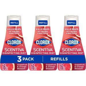 imageClorox Scentiva Disinfecting Mist Grapefruit and Orange Blossom Refill 16 Fl Oz Each Pack of 3