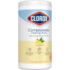 imageClorox Free ampamp Clear Compostable Cleaning Wipes Light Lemon Scent 75 Count Pack of 3 Pack May Vary