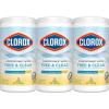 imageClorox Free ampamp Clear Compostable Cleaning Wipes Light Lemon Scent 75 Count Pack of 3 Pack May Vary