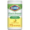 imageClorox PlantBased Disinfecting Wipes Household Essentials Lemon Zest 13x75ct ecom