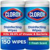 imageClorox Disinfecting Wipes Value Pack Bleach Free Cleaning Wipes 75 Count Each Pack of 475 Count Pack of 2