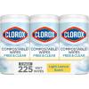imageClorox Free ampamp Clear Compostable Cleaning Wipes Light Lemon Scent 75 Count Pack of 3 Pack May Vary