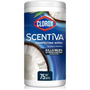 imageClorox Scentiva Wipes Bleach Free Cleaning Wipes Household Essentials Pacific Breeze ampamp Coconut 75 Count
