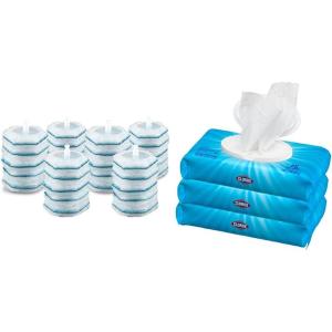 imageClorox ToiletWand Disinfecting Refills Rainforest Rush 30 Count and Clorox Disinfecting Wipes Fresh Scent Moisture Seal Lid 75 Wipes Pack of 3 Bundle