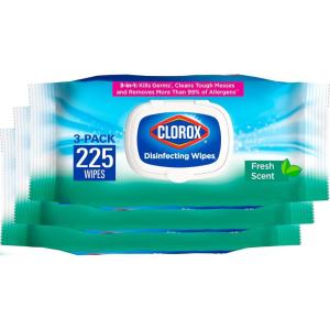 imageClorox Disinfecting Wipes Bleach Free Household Essentials Fresh Scent Moisture Seal Lid 75 Cleaning Wipes Pack of 3 New Packaging75 Count Pack of 3