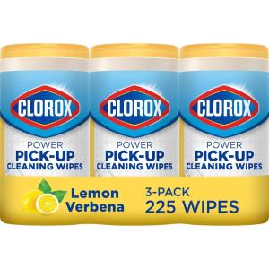 imageClorox Power PickUp Cleaning Wipes Lemon Verbena 75 Paper Towel Wipes Pack of 3 Pack May Vary