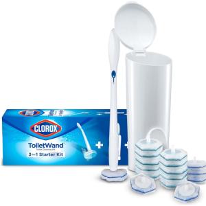 imageClorox ToiletWand Disposable Toilet Cleaning System  ToiletWand Storage Caddy and 16 Disinfecting Refill Heads16 Count Pack of 1