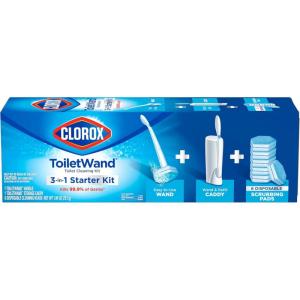 imageClorox ToiletWand Toilet Cleaning Kit ToiletWand Caddy and 6 Refills Pack of 6 Pack May Vary