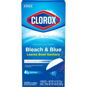 imageClorox Ultra Clean Toilet Tablets Bleach ampamp Blue Rain Clean 4 Ct Package May Vary4 Count Pack of 1