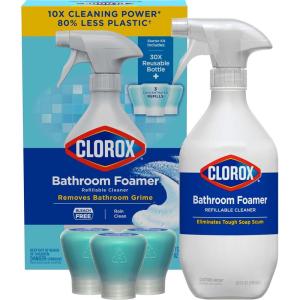 imageClorox BleachFree Bathroom Foamer Refill Pods Household Essentials Rain Clean 3 Spray Refills1 Count Pack of 1
