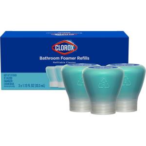 imageClorox BleachFree Bathroom Foamer Refill Pods Household Essentials Rain Clean 3 Spray Refills113 Fl Oz Pack of 3