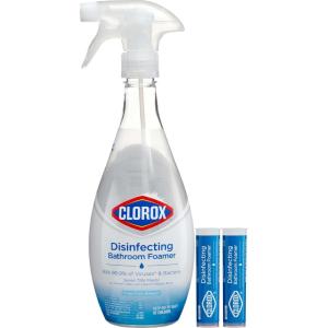 imageClorox Disinfecting Bathroom Foamer Starter Kit Household Essentials One Reusable Bottle Plus 2 Refills
