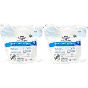 imageClorox Healthcare Bleach Germicidal Wipes 12quot x 12quot Refill for Bucket 110 Count Pouch Package May Vary