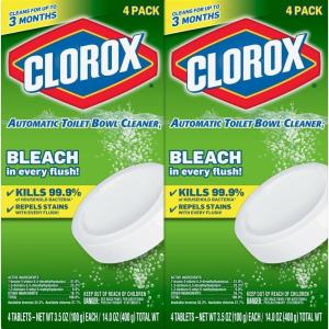 imageClorox Ultra Clean Toilet Tablets Bleach 4 Count 35 Ounces Pack of 2 Package May Vary