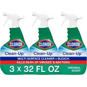 imageClorox CleanUp MultiSurface Cleaner with Bleach Original Spray Bottle 32 Fl Oz Pack of 3