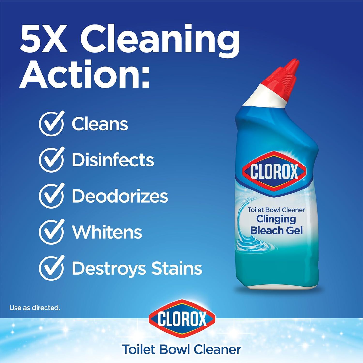 imageCLOROX CleanUp Cleaner  Bleach Value Pack Pack of 3 Toilet Bowl Cleaner Clinging Bleach Gel Ocean Mist Pack of 2 BundleRain Clean  Ocean Mist   Original