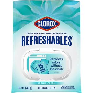 image:imageClorox Refreshables In Dryer Clothing Refresher Spring Fresh 30 Towelettes