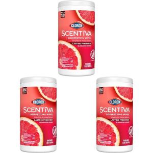 image:imageClorox Scentiva Disinfecting Wipes Grapefruit and Orange Blossom 75 Count Each Pack May vary75 Count Pack of 3