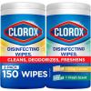 image:imageClorox Disinfecting Cleaning Wipes Bleach Free Crisp Lemon Fresh Scent Scentiva Coconut and Waterlily 75 Count Each Package May VaryLemon  Fresh