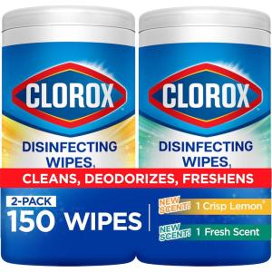 image:imageClorox Disinfecting Cleaning Wipes Bleach Free Crisp Lemon Fresh Scent Scentiva Coconut and Waterlily 75 Count Each Package May VaryLemon  Fresh